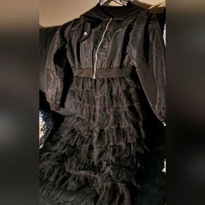 Black ruffle bomber jacket